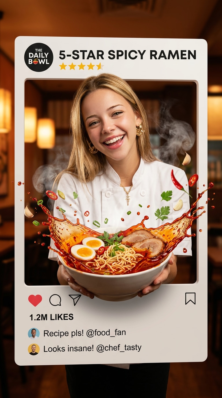 Food Blogger Flavor Pop - 3D popout food creator prompt