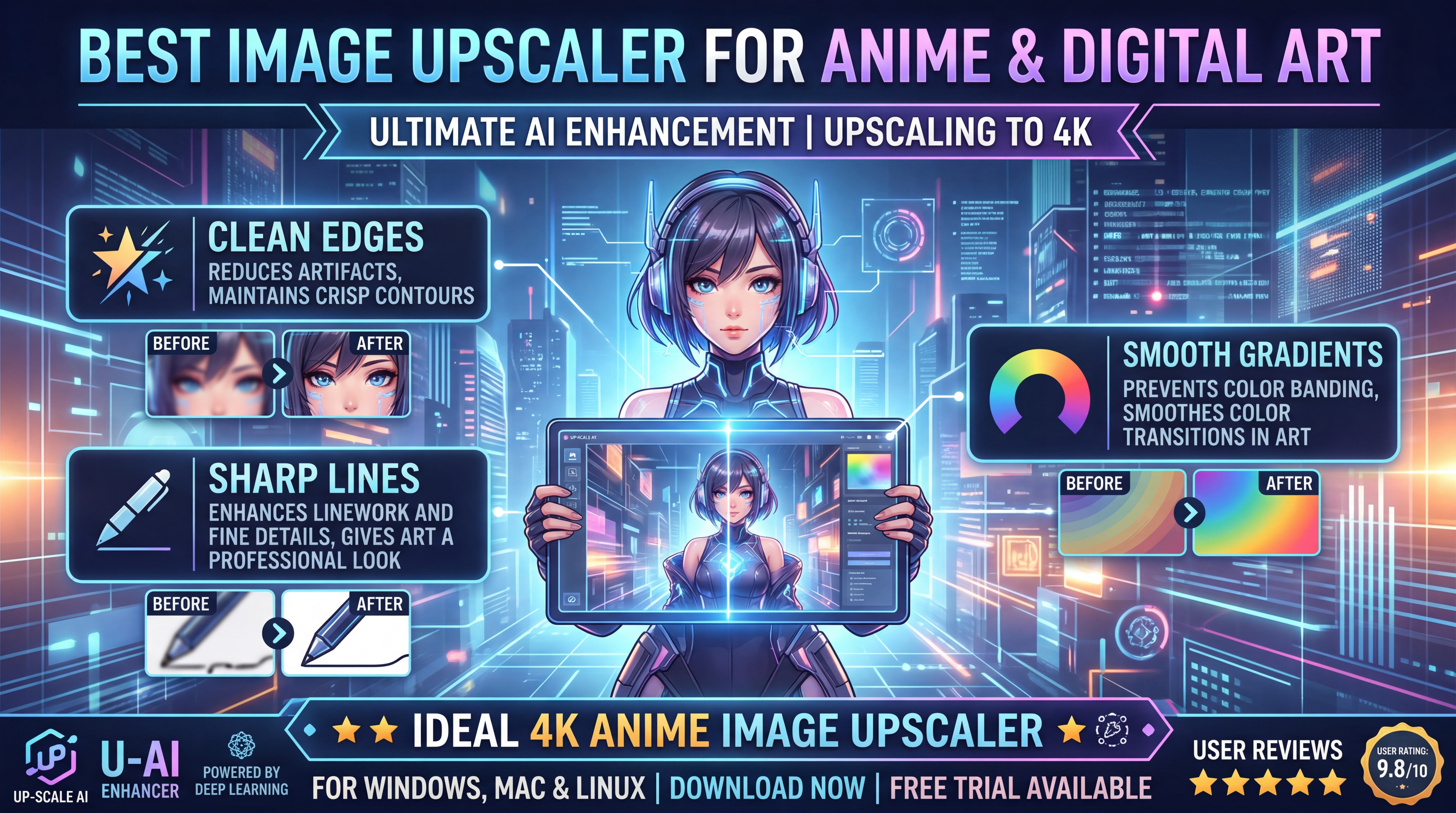 Best Image Upscaler for Anime & Digital Art
