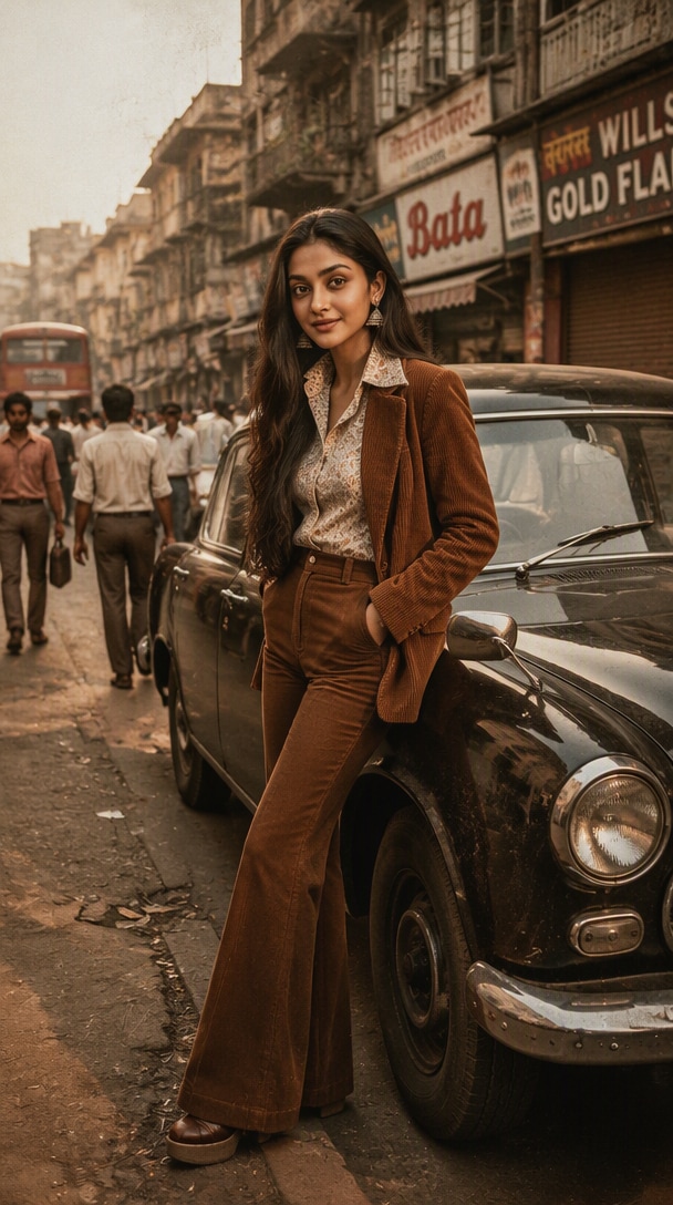 After: vintage 1970s Indian AI photo result