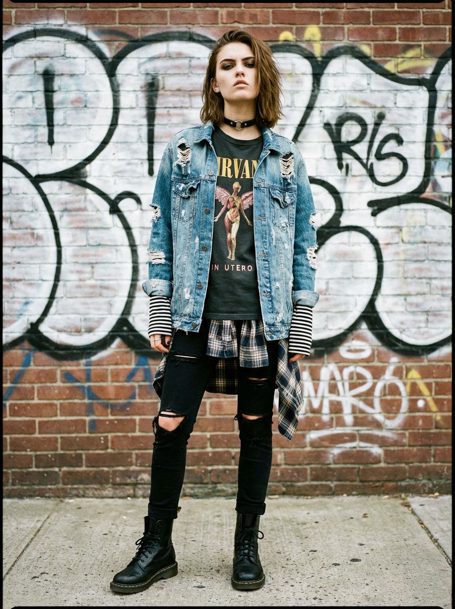 90s Grunge Streetwear Model