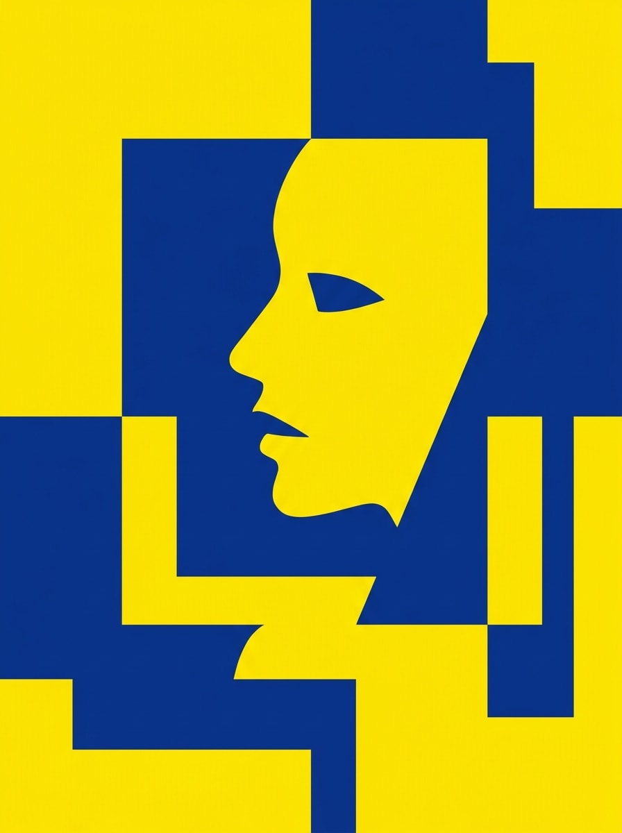 Abstract Silhouette Duotone