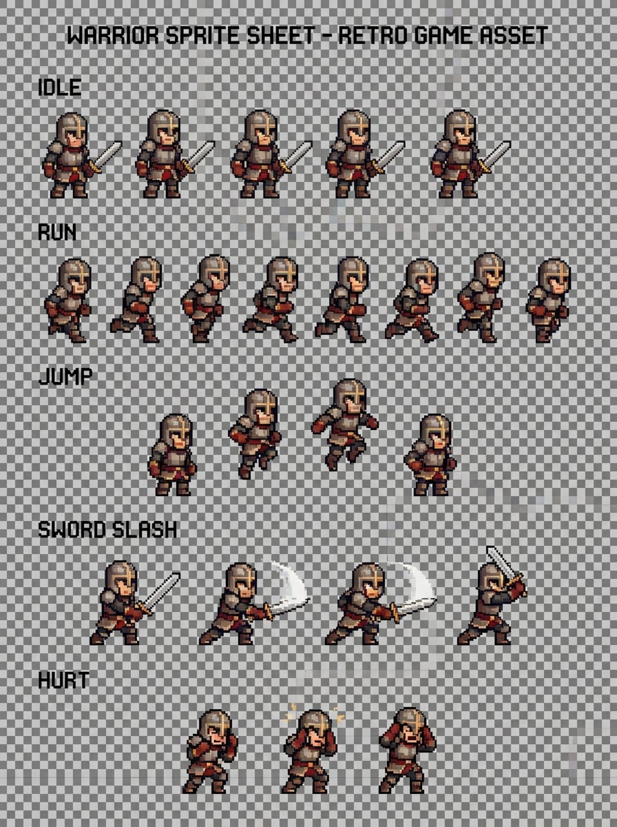 Action Sprite Sheet Warrior