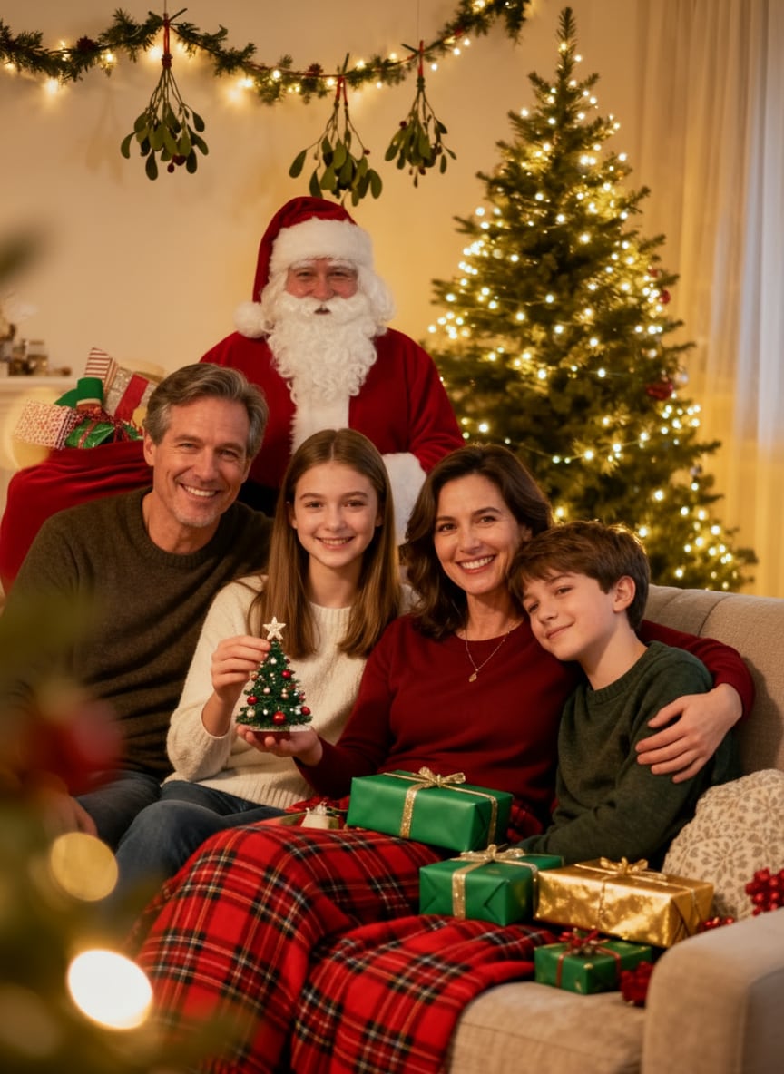 After Image Family with Santa