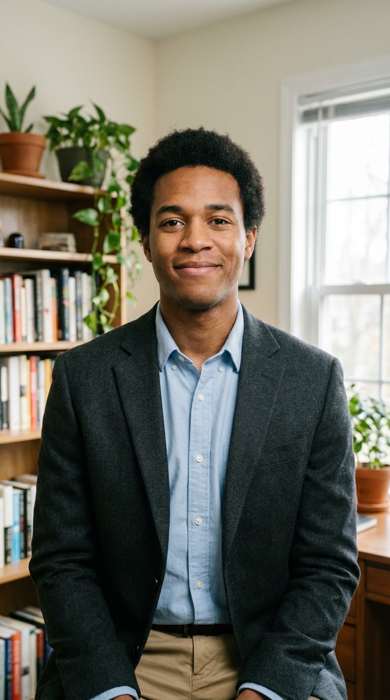 Before headshot white background example