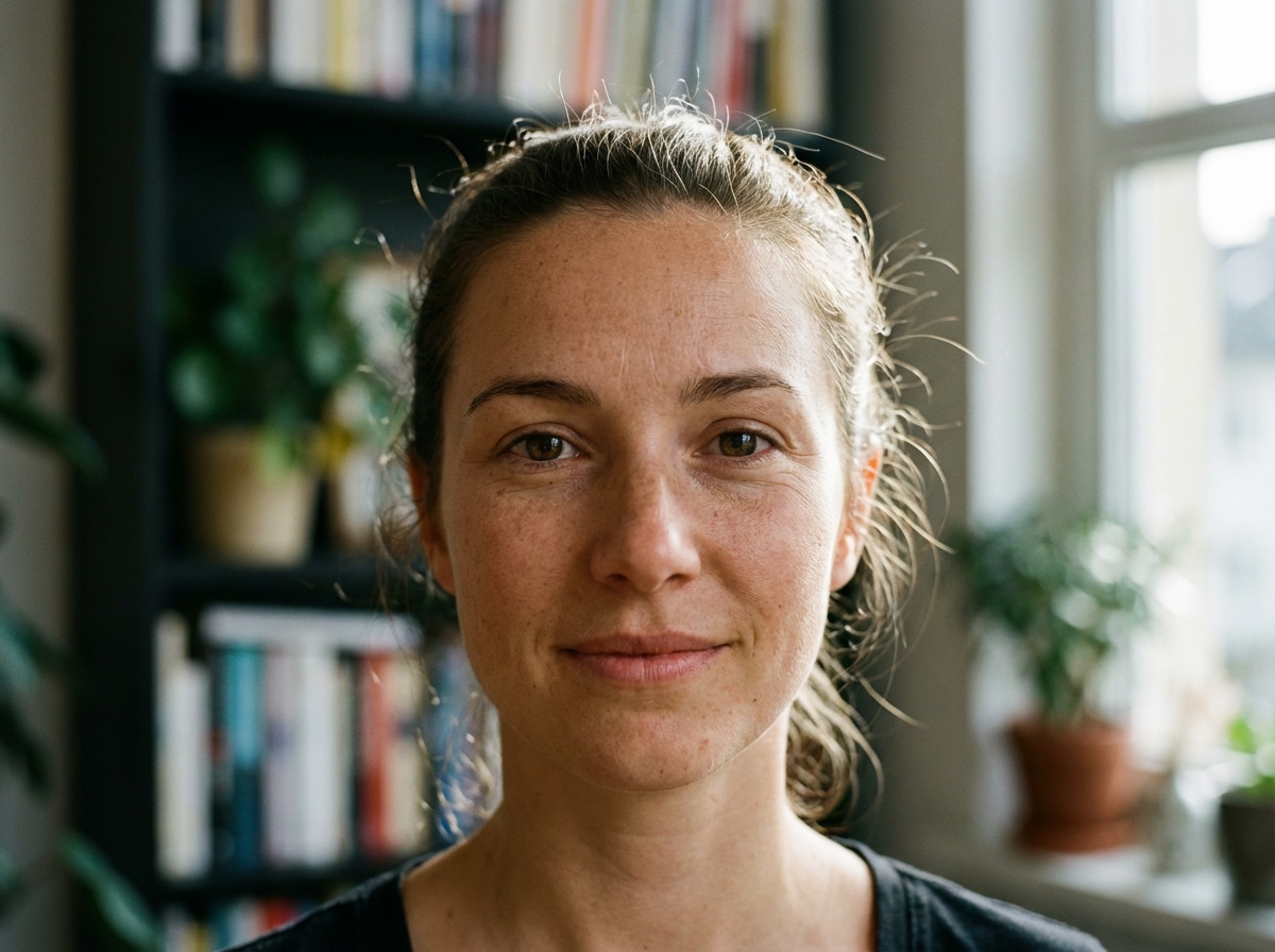 Portrait before white background replacement