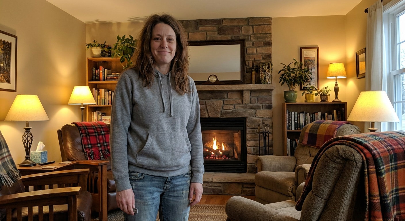 Cozy Room Portrait after background change