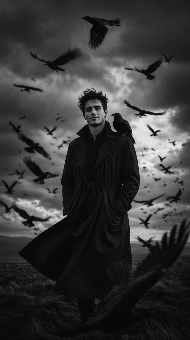 AI generated cinematic raven aesthetic photo result