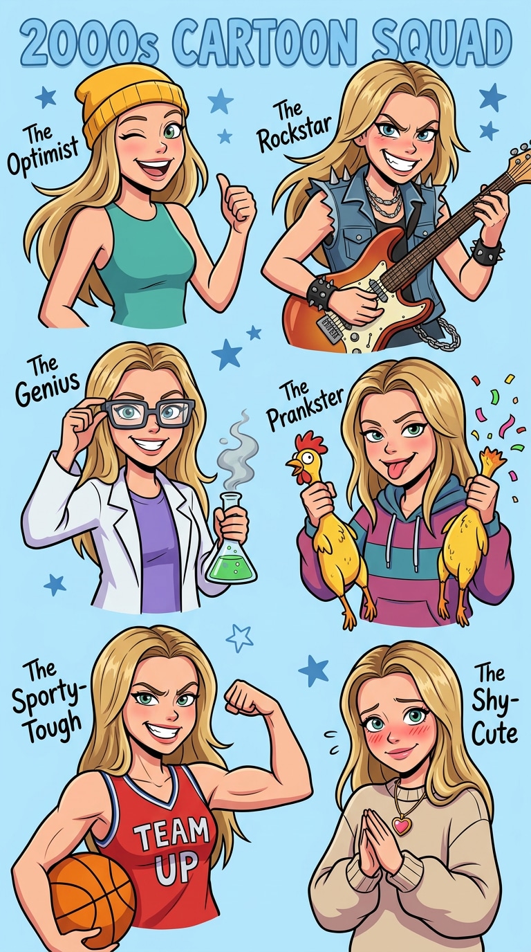 Saturday Morning Cartoon Portrait Set prompt