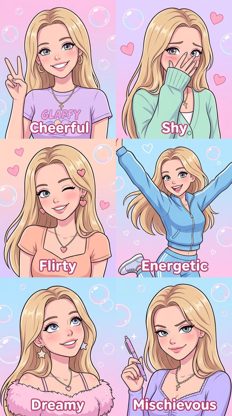 Cute Pastel Cartoon Versions prompt