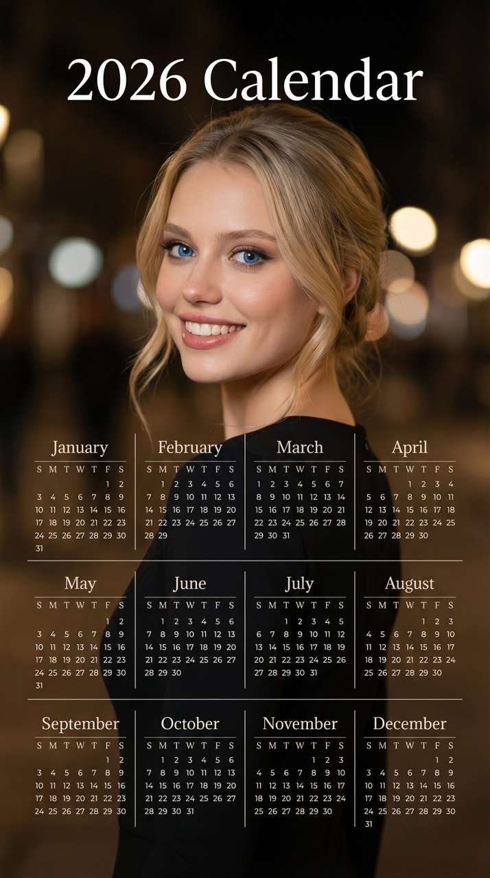 Fashion editorial style 2026 calendar