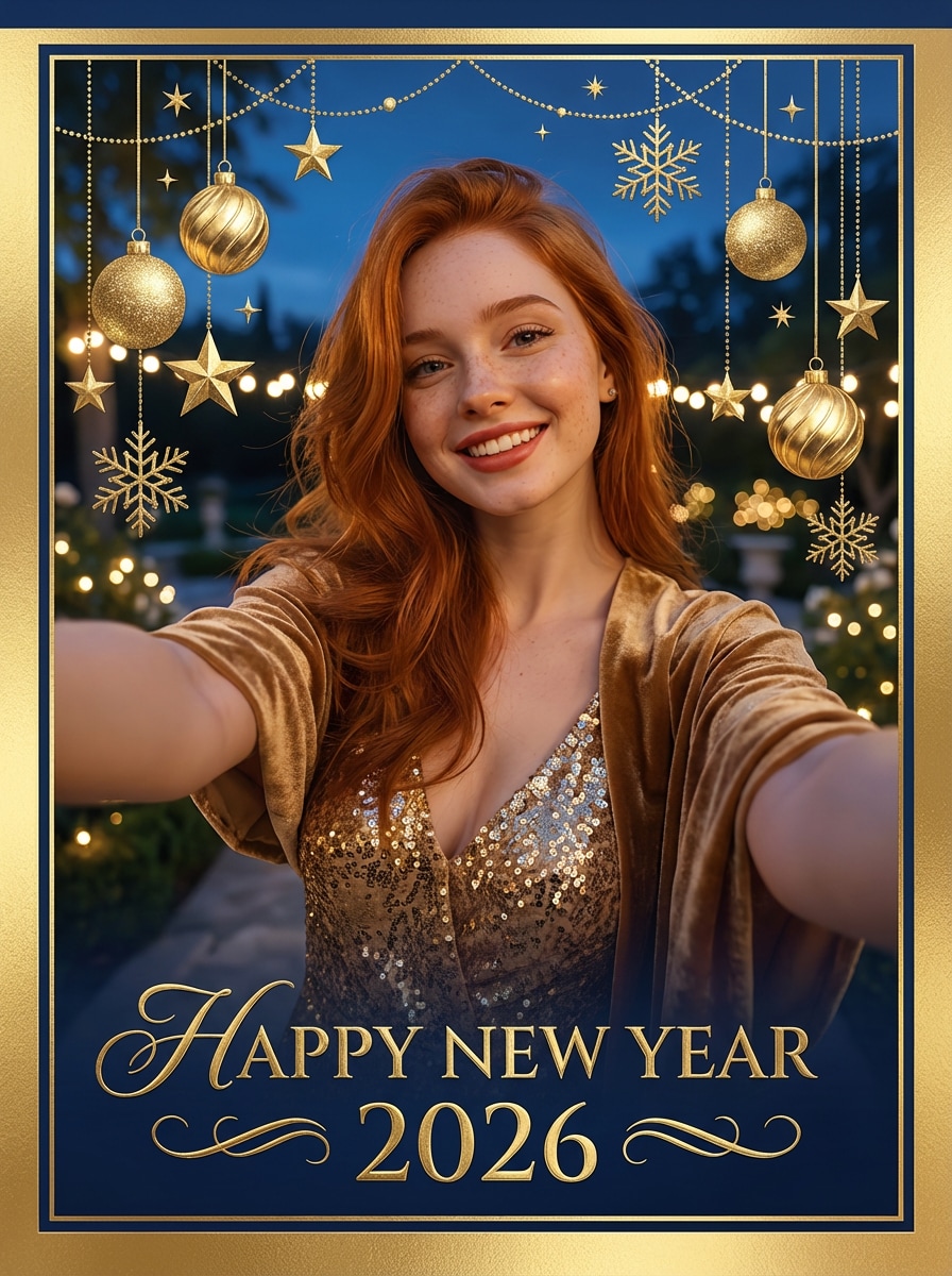 AI 2026 New Year luxury card