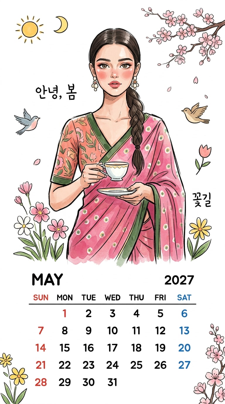 Premium Illustrated Fashion - Korean Calendar with high-end styling