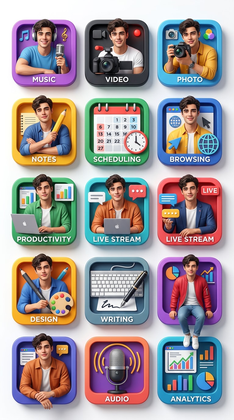 Creator App Icon Style Board prompt