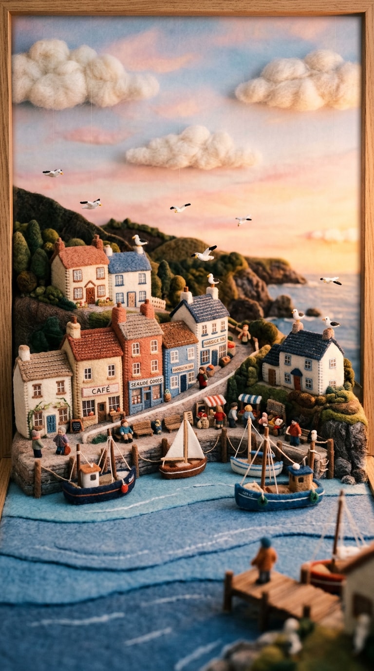 Felt craft miniature diorama prompt