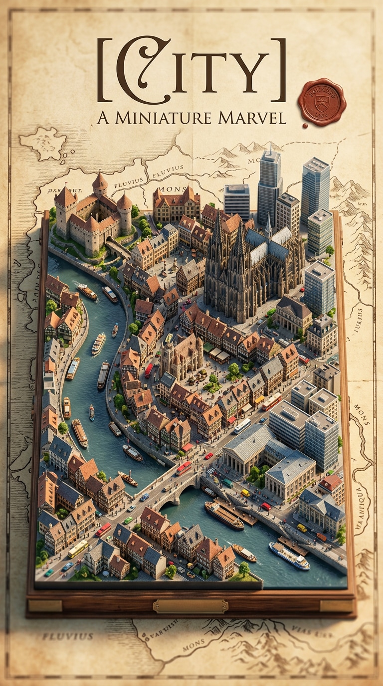 Tilt-shift travel map poster prompt