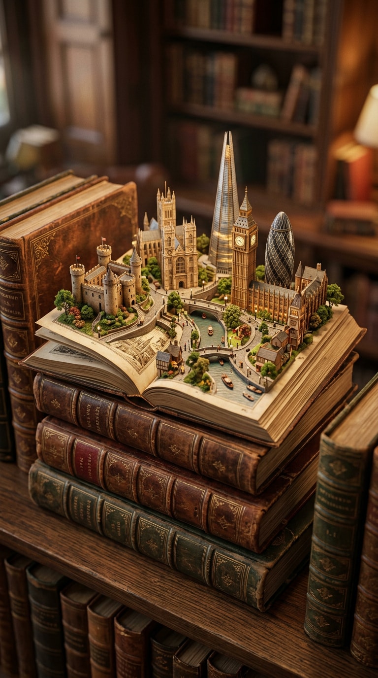Night map poster miniature city prompt