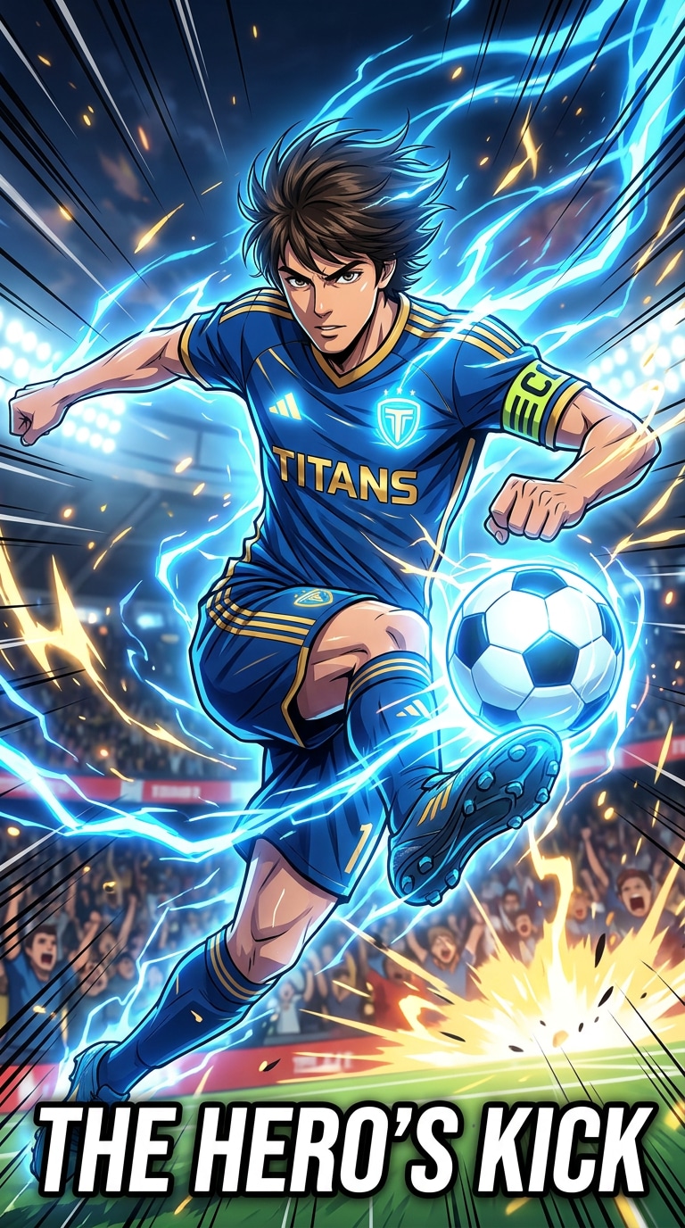 Anime soccer poster created from a portrait photo