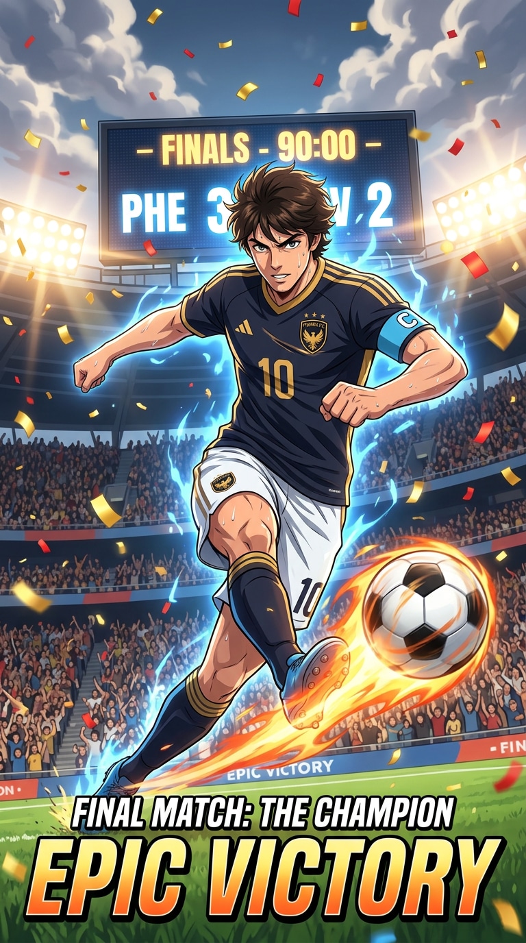 Final Match Anime Soccer Poster prompt