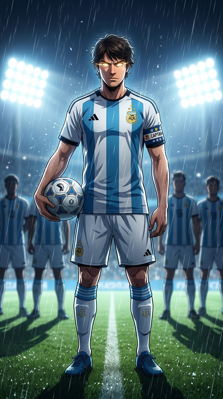 Captain Mode Anime Soccer Poster prompt