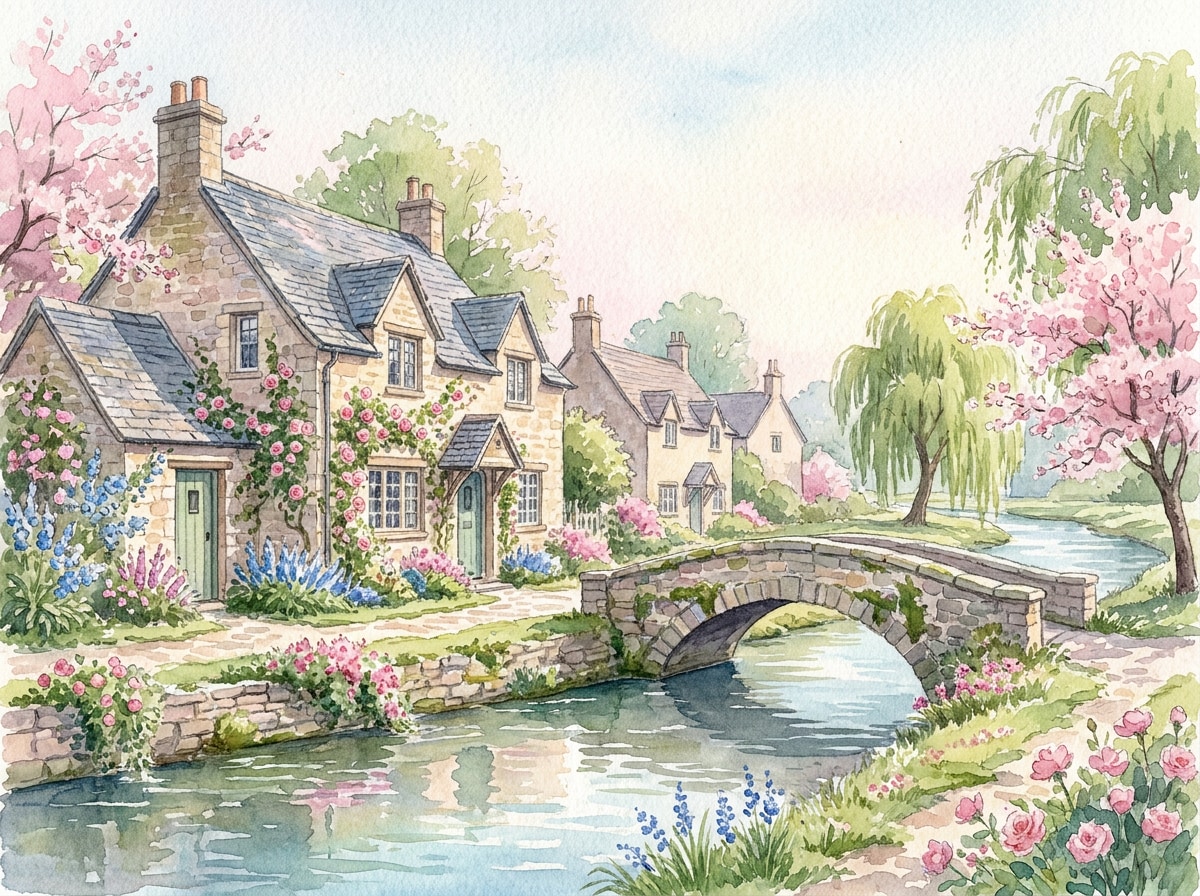 Watercolor AI art prompt example