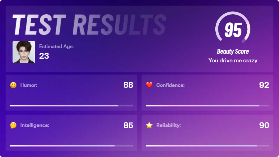 AI Attractiveness Test Result Demo 04