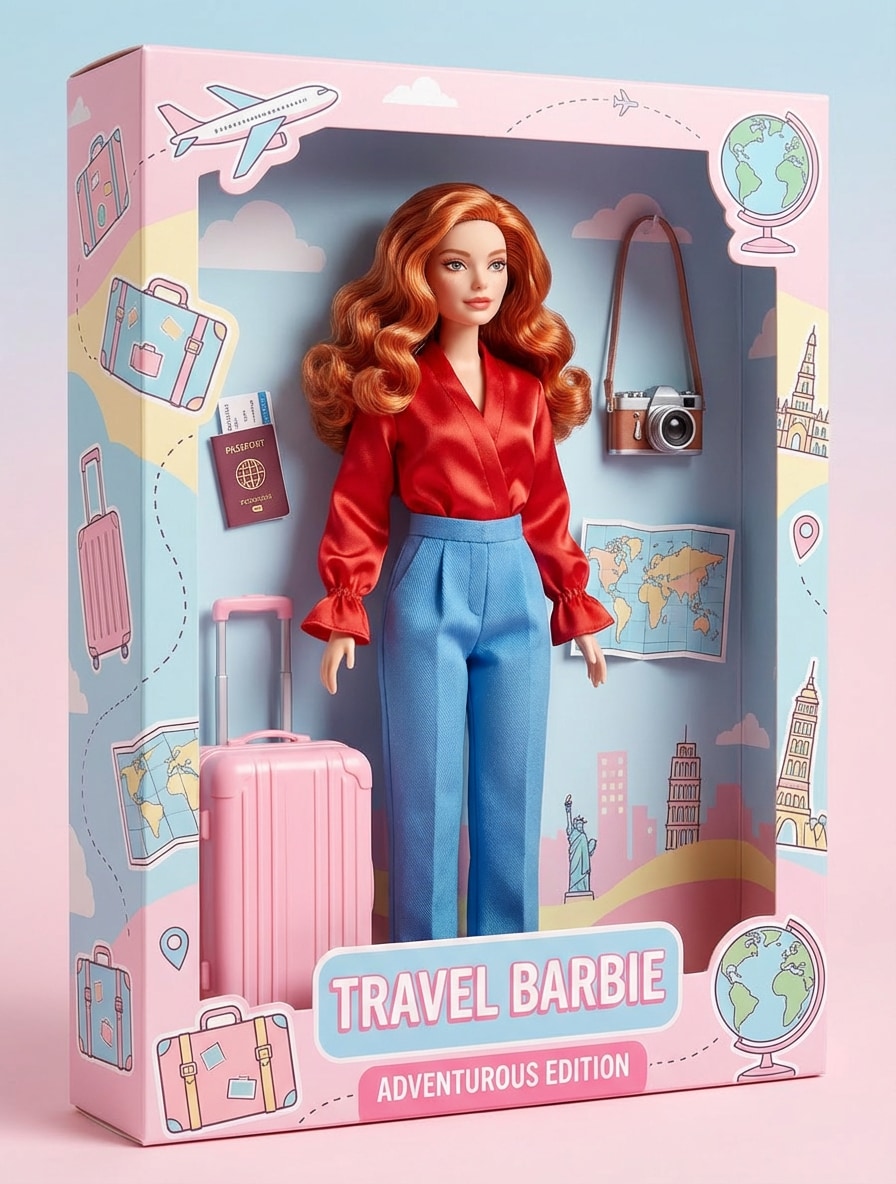 Travel Barbie Doll Box