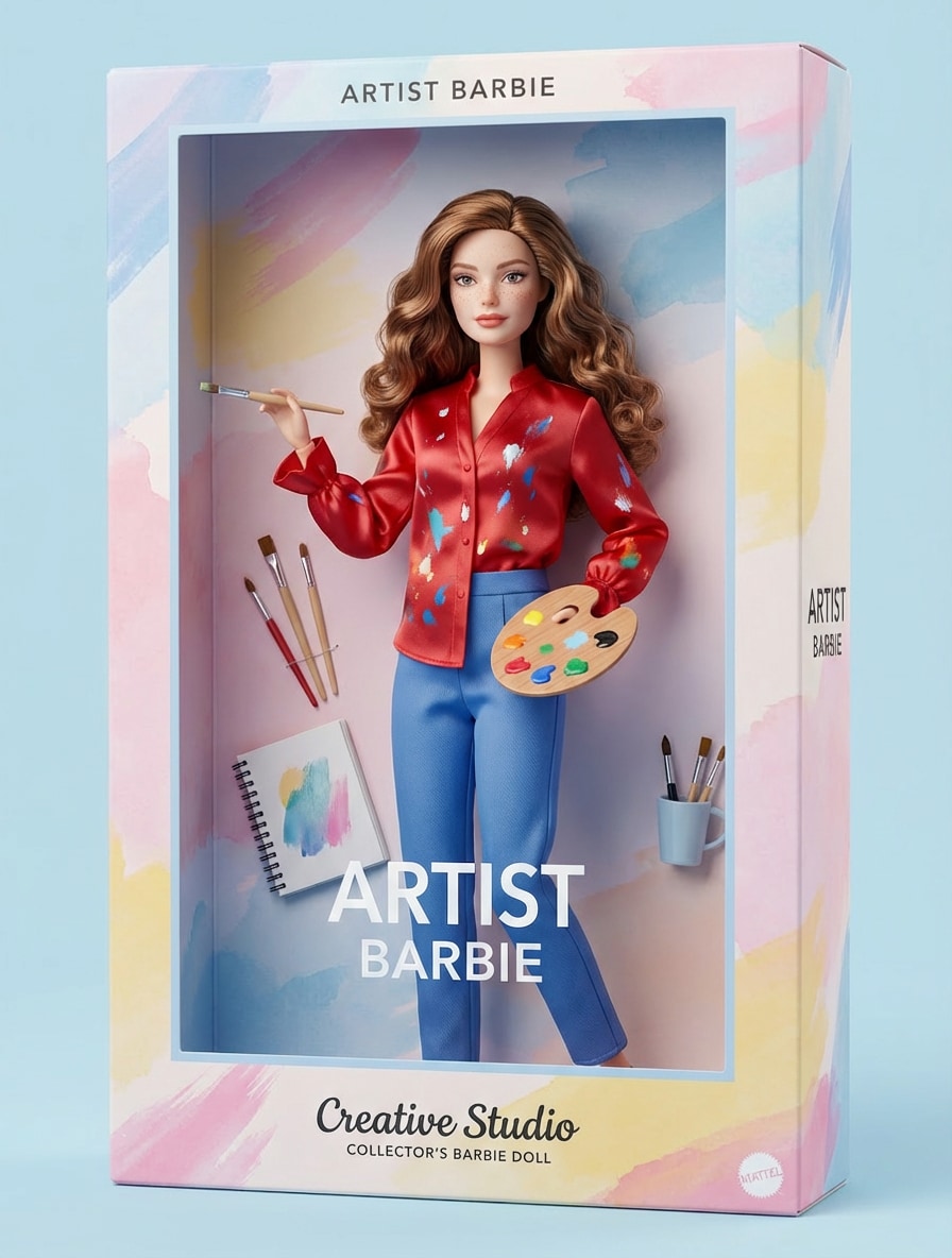 Artist Barbie Doll Box