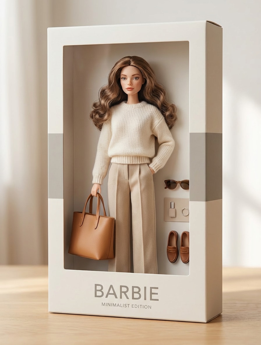Minimalist Aesthetic Barbie Doll Box