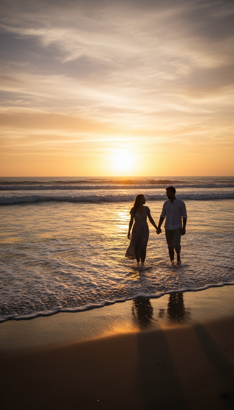 AI Beach Couple Prompt - Sunset Promise preview