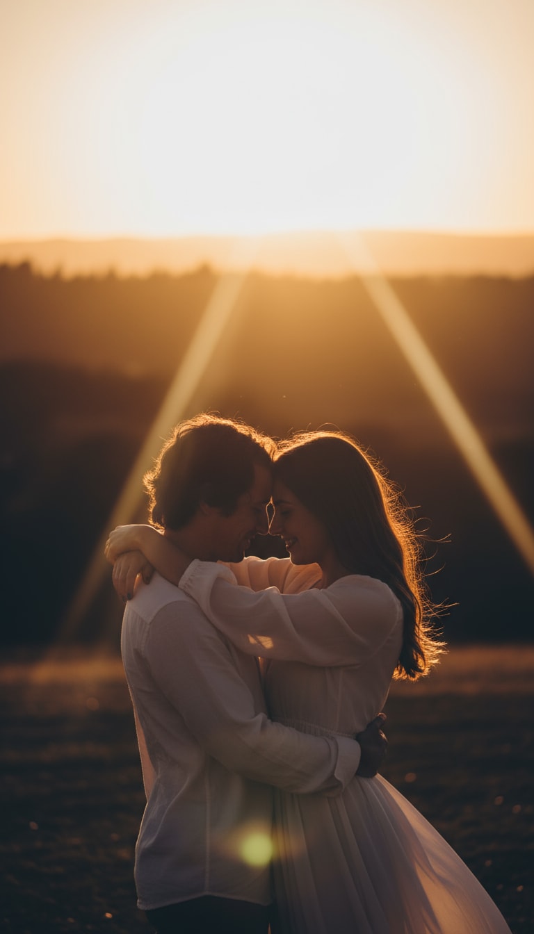 AI Beach Couple Prompt - Golden Embrace preview