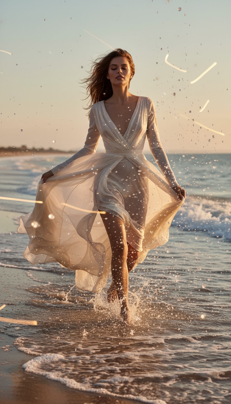 AI Beach Girl Prompt - Ocean Runway preview