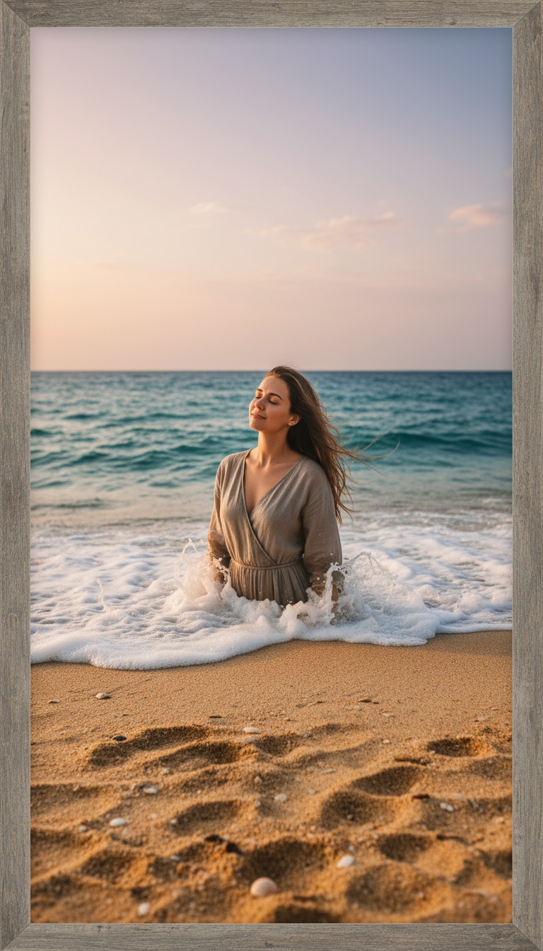 AI Beach Girl Prompt - Wave Poetry preview