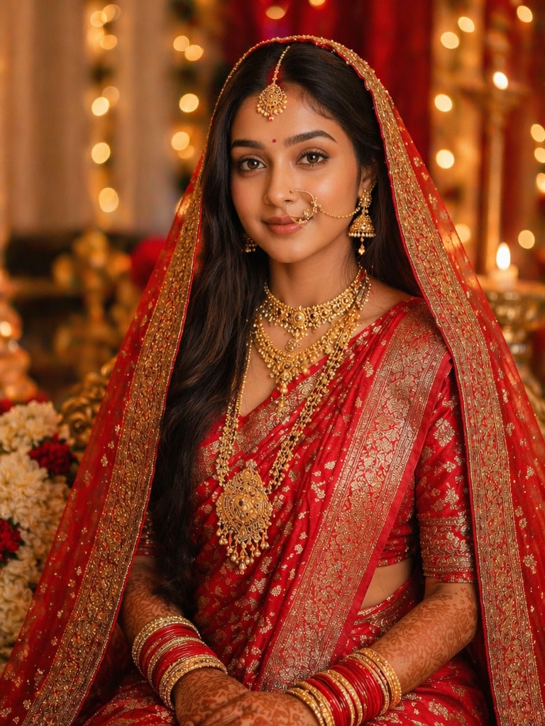 Bihar bride AI photo created with Bihar Bride Prompt for ChatGPT