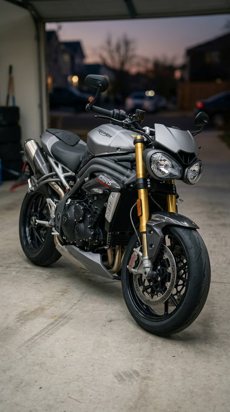 Motorcycle assembled in scene after AI transformation