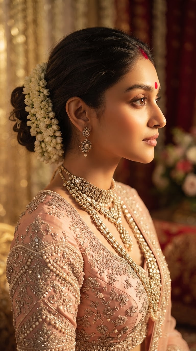 Bridal Side Profile Bindi Prompt