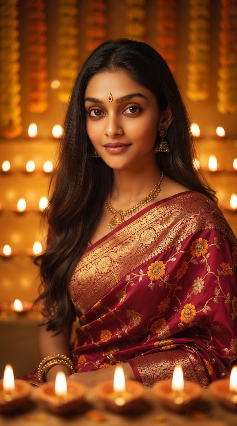 Diwali Bindi Portrait Prompt