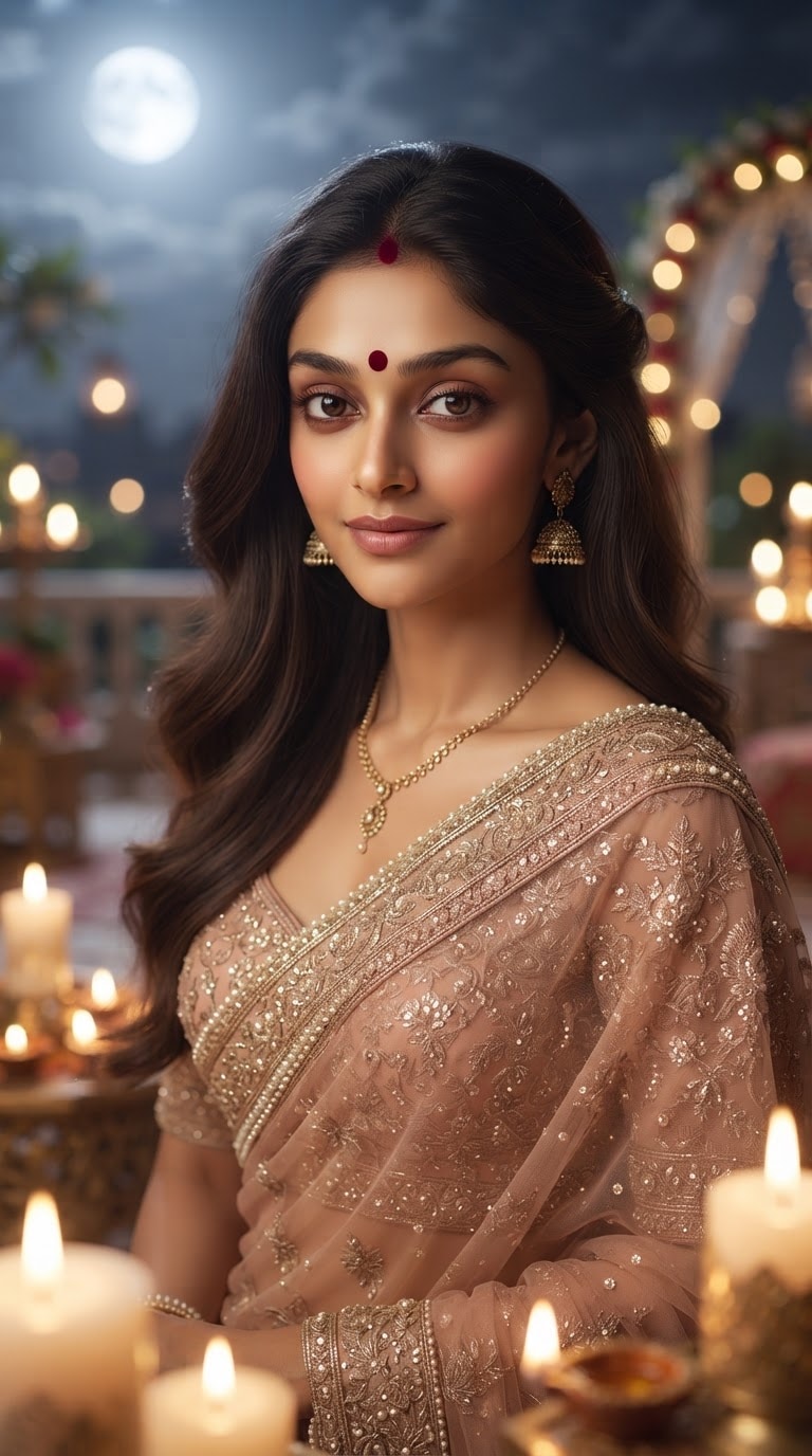 Karwa Chauth Evening Portrait Prompt