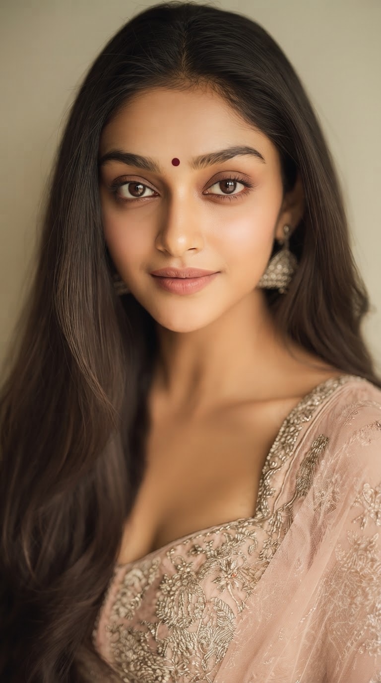 Soft Glam Selfie Bindi Edit Prompt