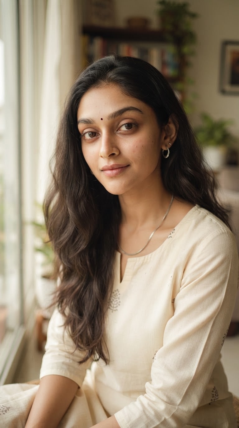 South Asian Saree Bindi Photo Prompt