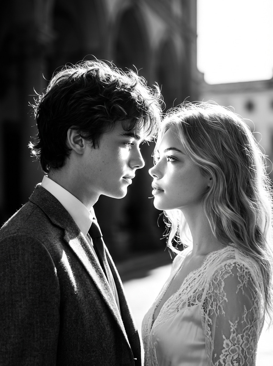 AI black and white couple photo template 4