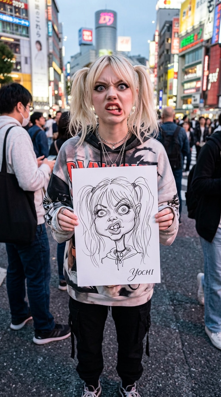 YOCHIサイン入り似顔絵プロンプト
