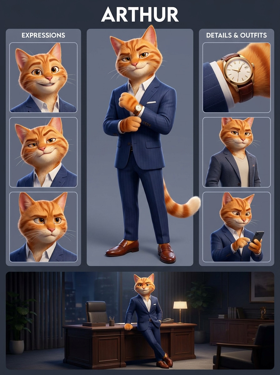 AI Cat Story Husband Character