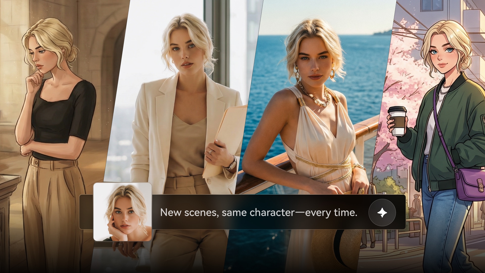 Create consistent AI characters preview