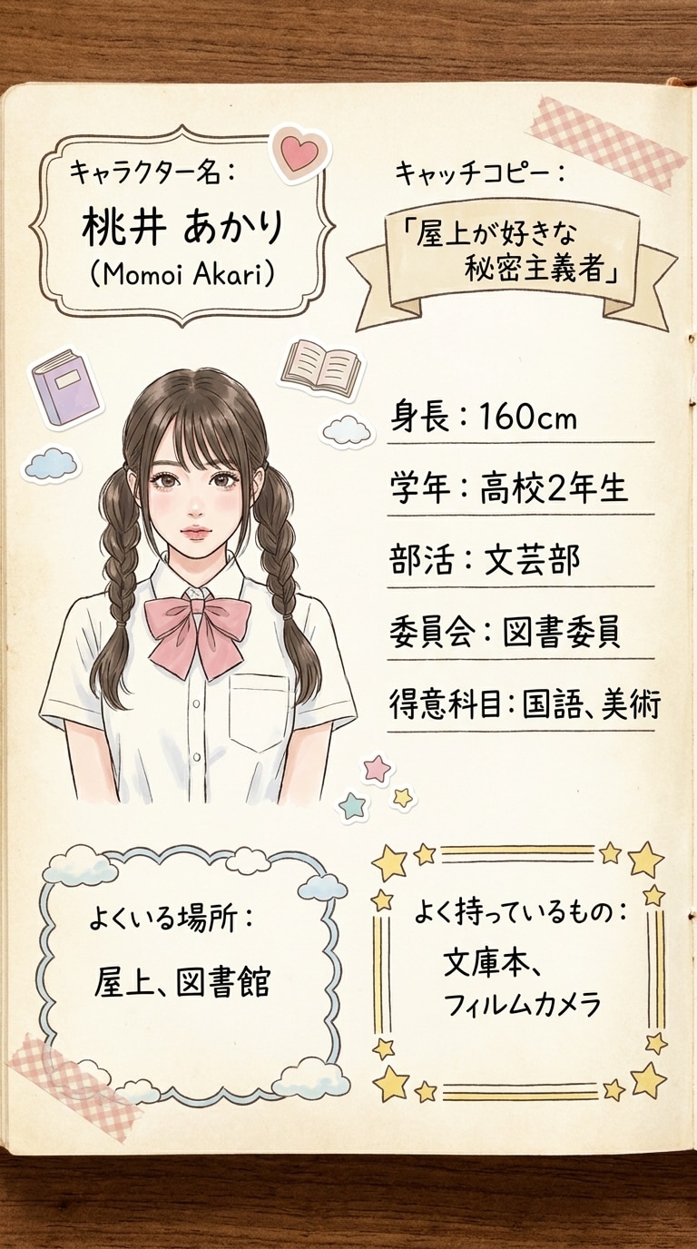 キャラクター設定シートAI画像