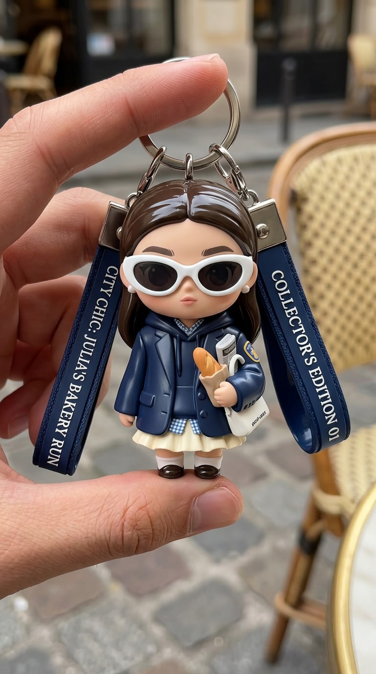 Fan merch AI chibi keychain mockup