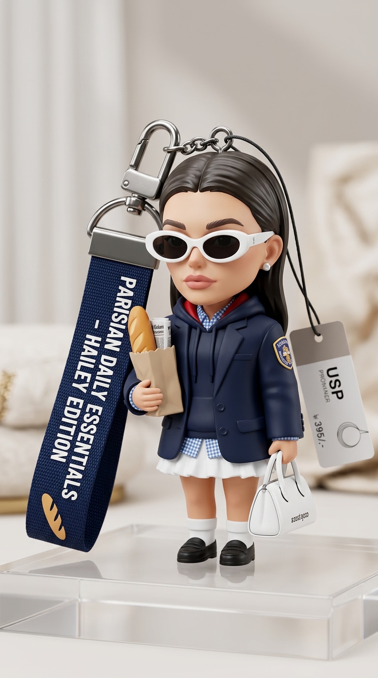 Branded tag AI chibi keychain figure