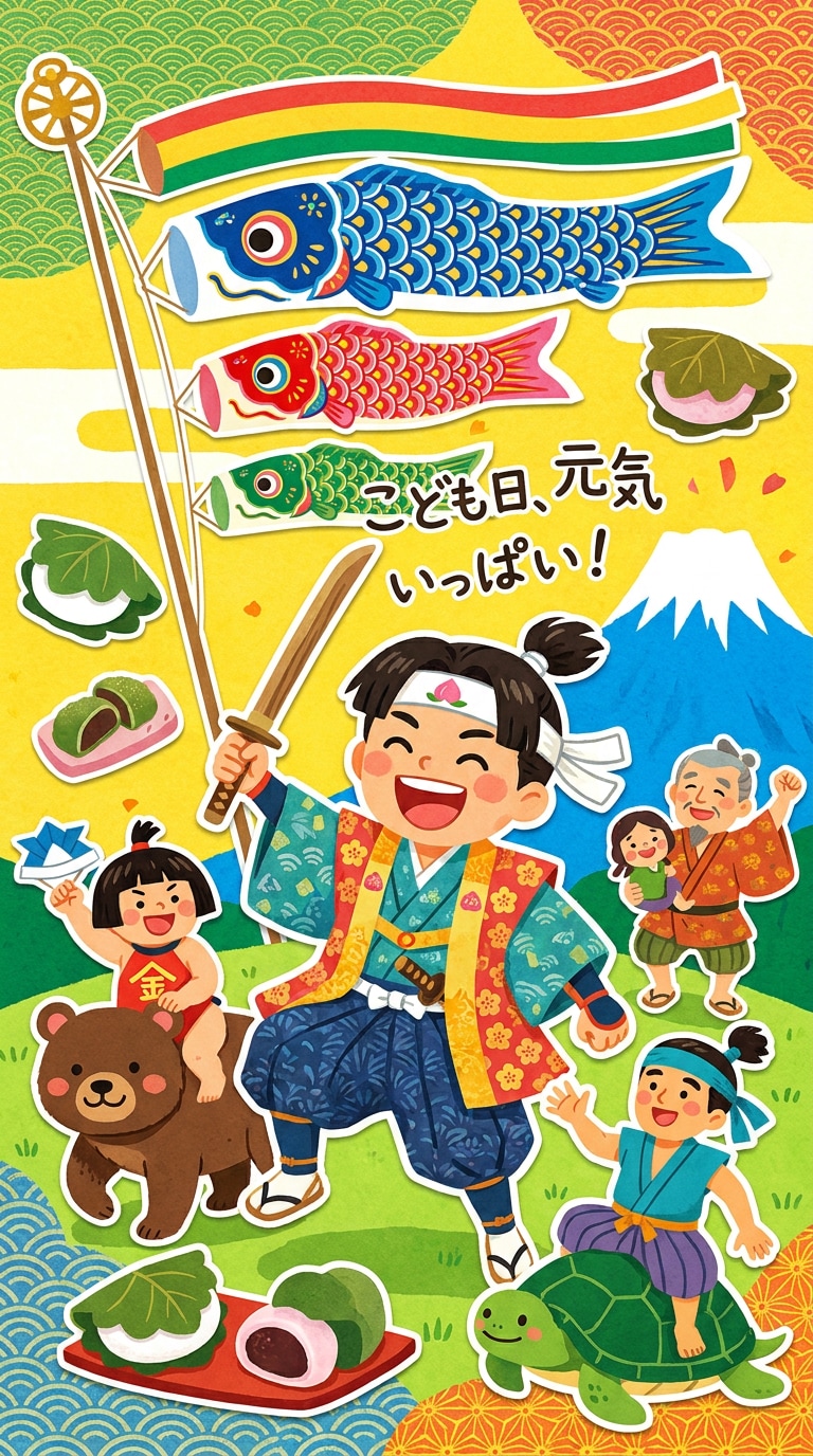 金太郎風の元気な世界観に寄せる