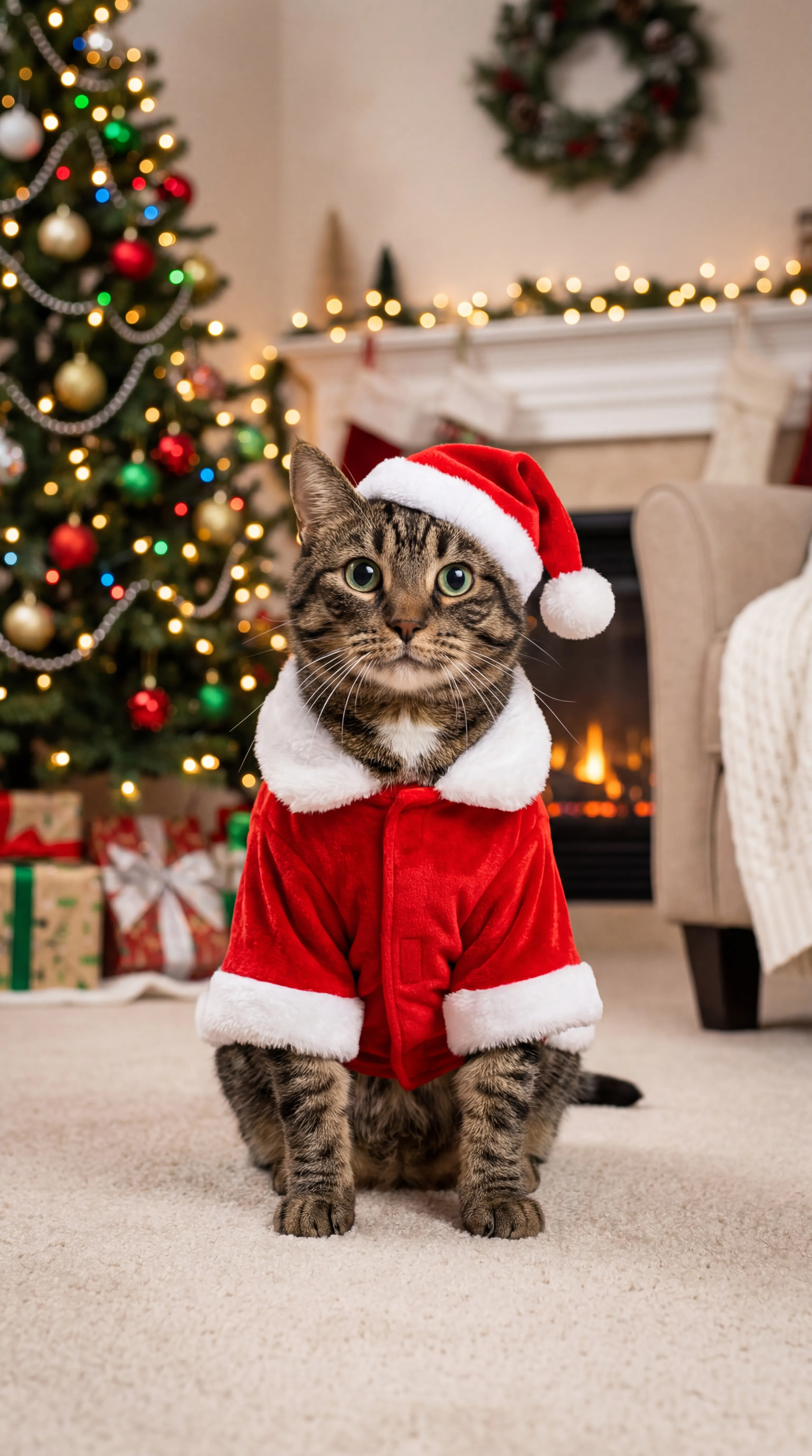 Christmas outfit cat template
