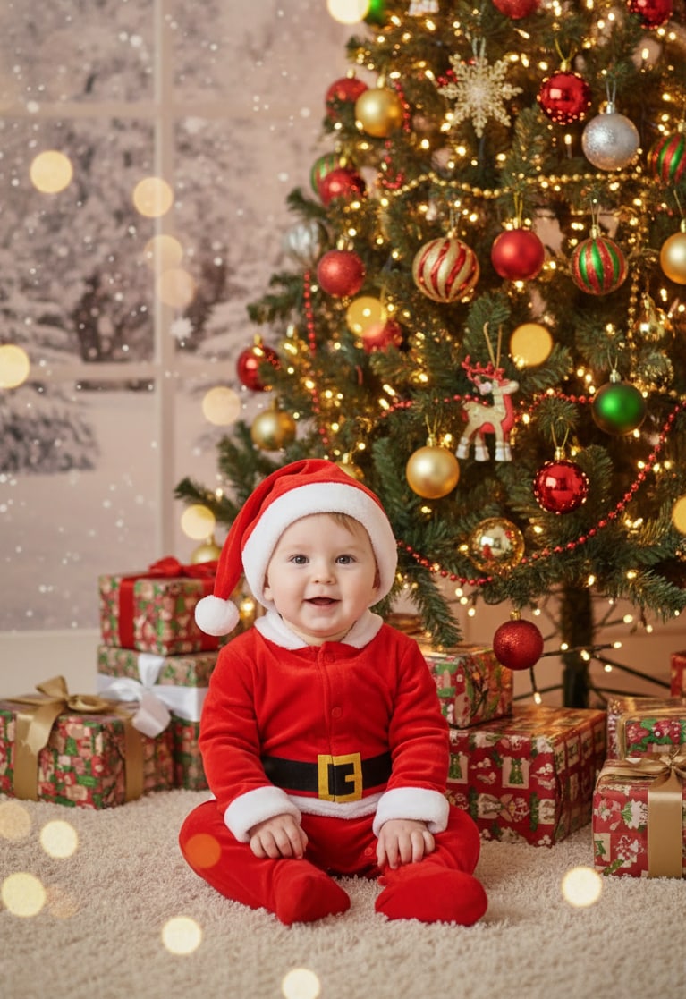 Christmas baby photo template