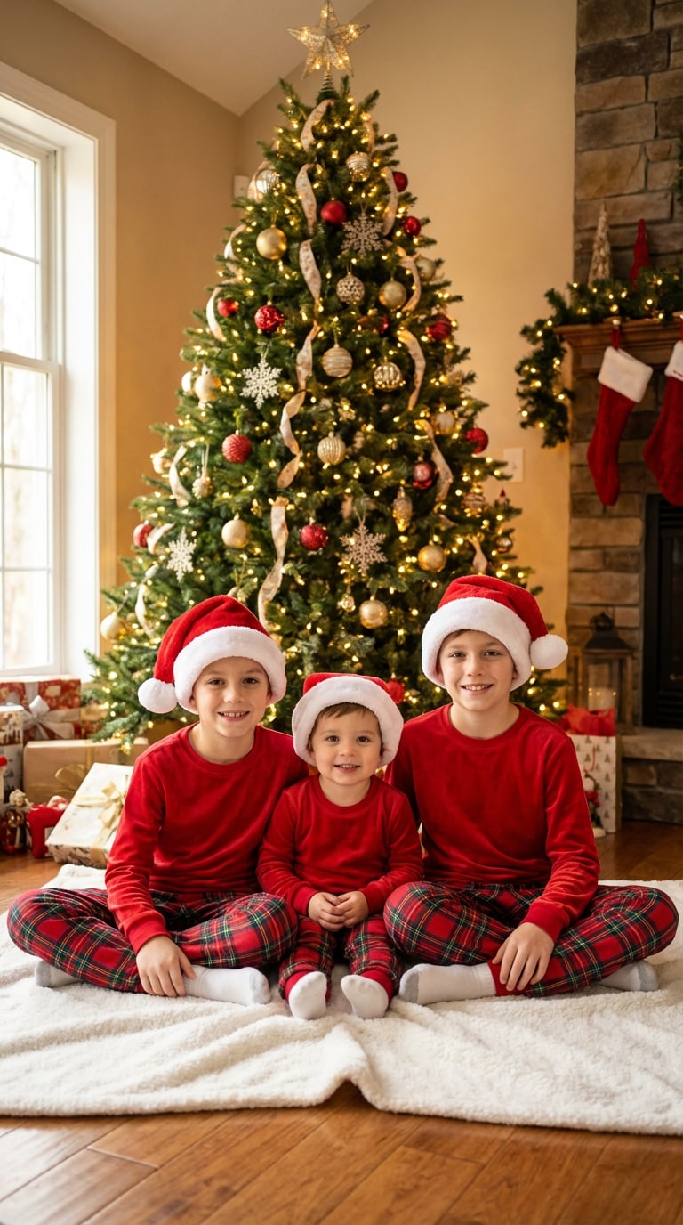 ChatGPT family Christmas photo prompt — matching pajamas